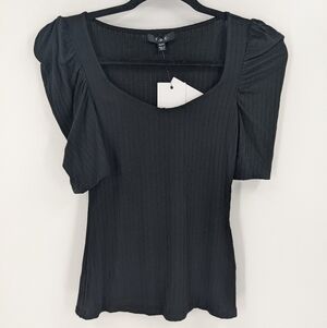 NWT T.D.C. Ribbed Puff Sleeve Tee